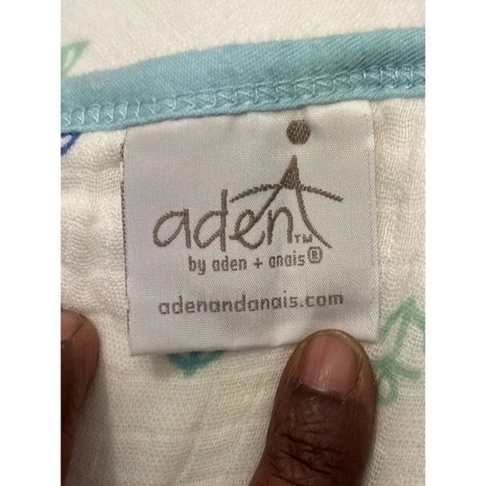 Aden + Anais Dream Blanket Baby  41x41 White Blue Nautical Sailboat Anchor